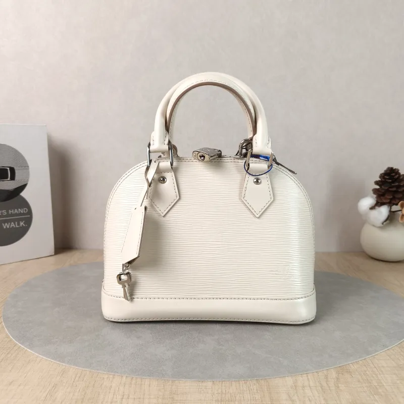 Louis Vuitton Crossbody Bag Alma BB Woven Shoulder Strap White Epi Embossed Calfskin BB23.5 × 11.5 × 17.5 cm