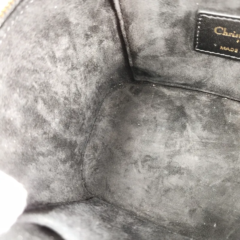 DIOR Top Handle Bag Travel Vanity Cosmetic Bag Black Lambskin Canvas 18.5 × 10 × 14 cm — detail view 7 of 11