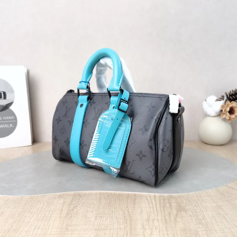 Louis Vuitton Crossbody Bag Keepall 25 Black · Blue PVC Medium 25 × 11 × 15 cm — cover view 6 of 6