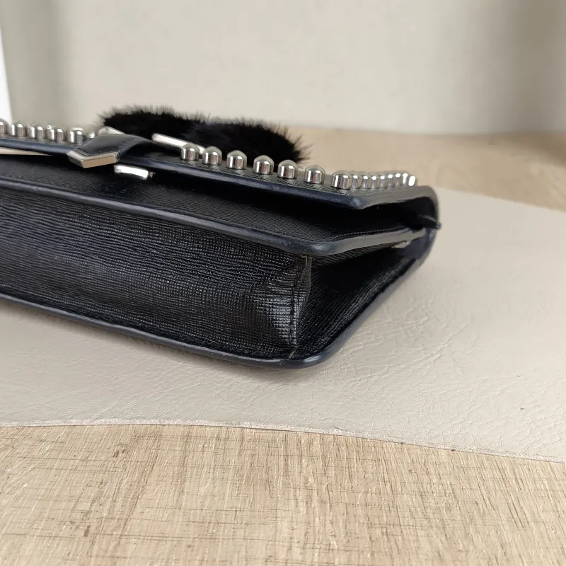 FENDI Crossbody Bag Crossbody Bag Black Calfskin One Size 19 × 4 × 13 cm — detail view 11 of 12