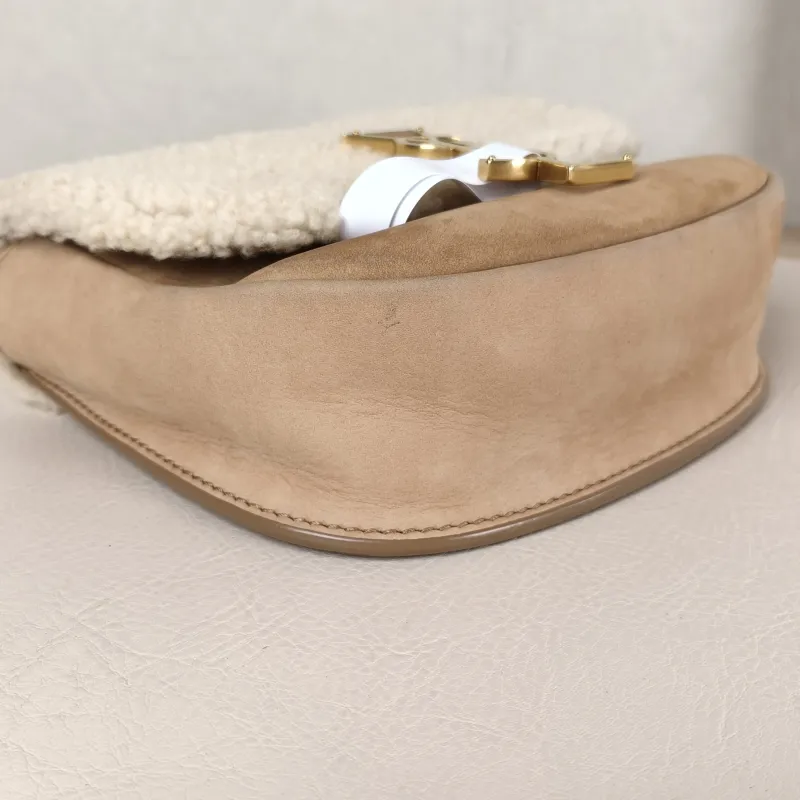 SAINT LAURENT Shoulder Bag Kaia Brown Suede · 17 × 6 × 16 cm — detail view 8 of 11