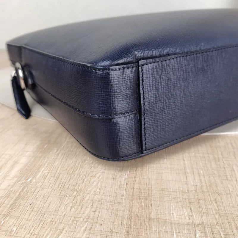 BURBERRY Top Handle Bag Shoulder Bag Blue Calfskin One Size 37 × 7 × 27 cm — detail view 9 of 12