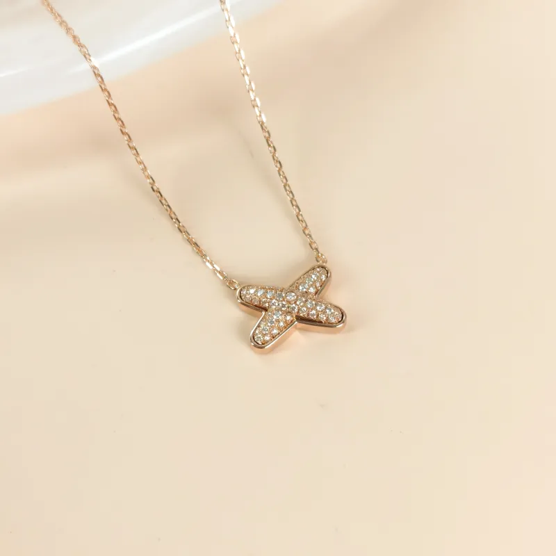 CHAUMET Necklace Jeux de Liens · Collection · Pavé Diamond Necklace Rose Gold Diamond18KR ose Gold One Size41cm — cover view 6 of 9