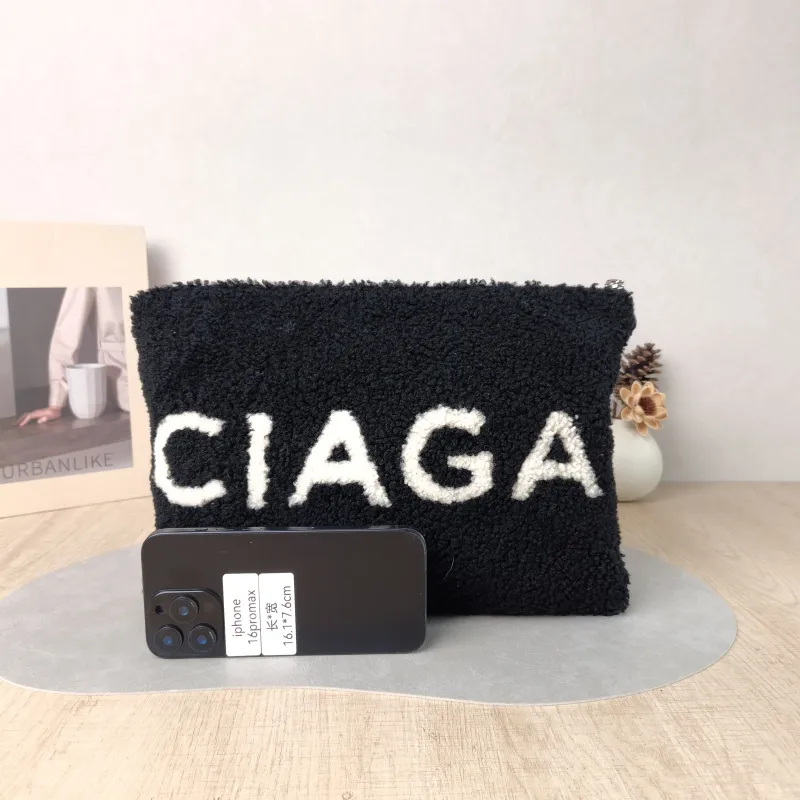 BALENCIAGA Clutch Clutch Black White One Size 33*23 — cover view 5 of 5
