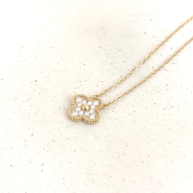 Van Cleef & Arpels Necklace Alhambra Alhambra Collection Pavé Diamond Yellow Gold 18KY ellow Gold Diamond Vintage Small 42cm — cover view 2 of 8