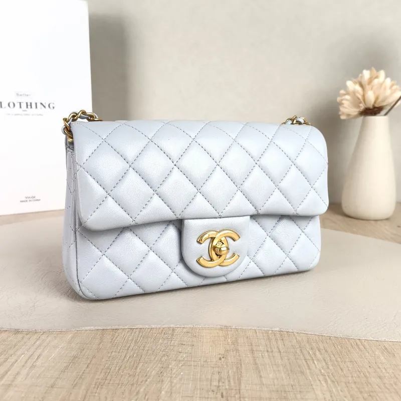 Chanel Crossbody Bag cf Blue Lambskin 20 × 6.5 × 12 cm Microchip Edition — cover view 5 of 5