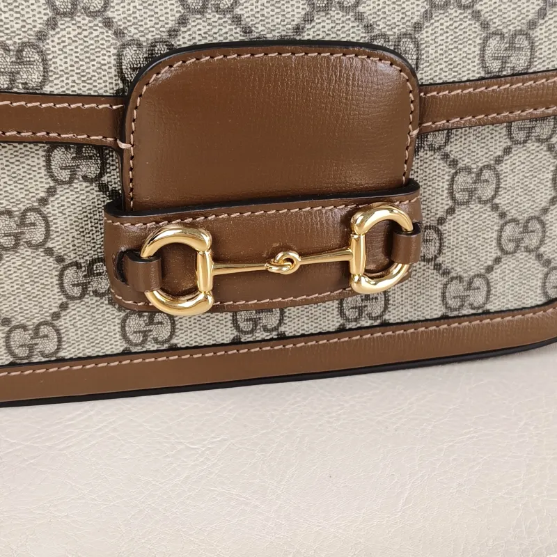 GUCCI Shoulder Bag Horsebit 1955 Horsebit Small Monogram · Shoulder Strap PVC Small 24 × 5.5 × 13 cm — detail view 8 of 13