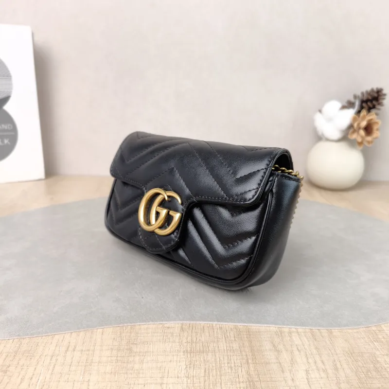 GUCCI Crossbody Bag GG Marmont Mini Marmont Mini Black Calfskinmini16.5 × 4.5 × 9.5 cm — cover view 5 of 6