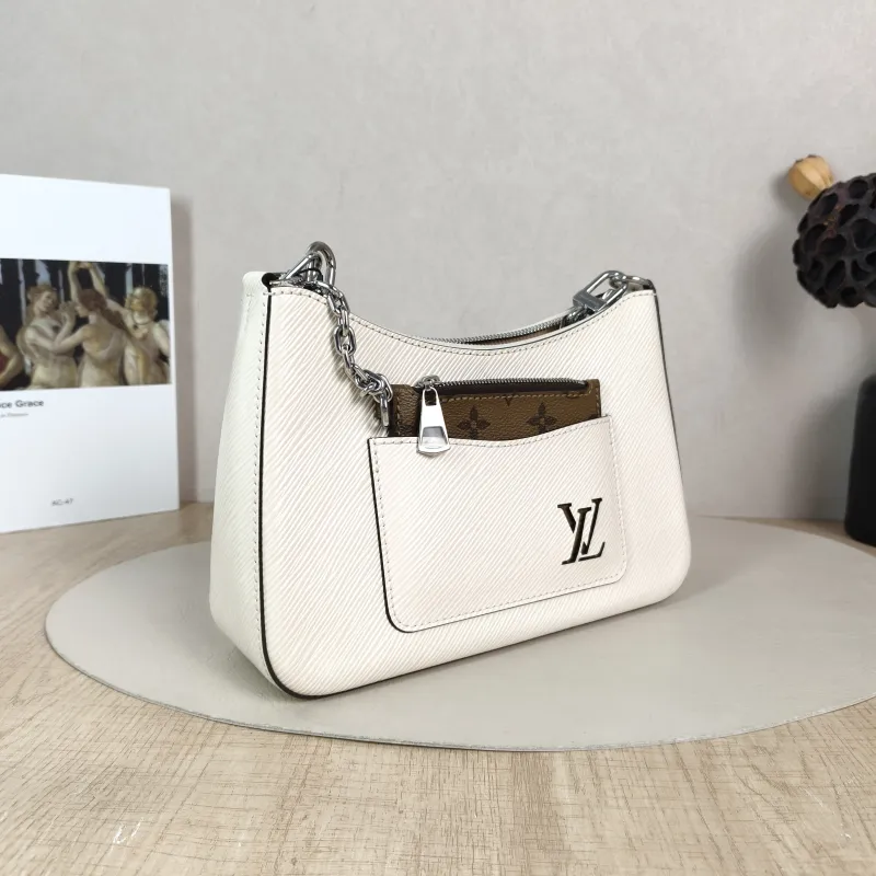Louis Vuitton Crossbody Bag MARELLE White Epi Embossed Calfskin Small 25 × 8 × 15 cm — cover view 4 of 5
