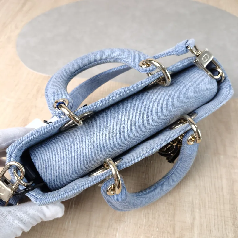 DIOR Top Handle Bag Lady D-Joy Blue Small 22 × 6 × 11 cm — detail view 5 of 14