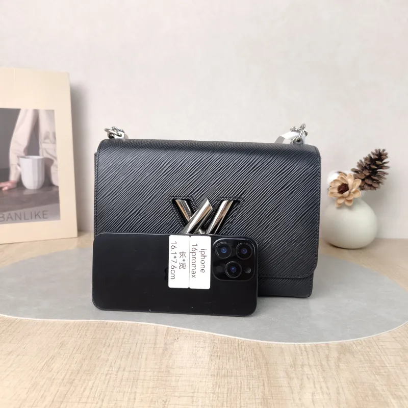Louis Vuitton Crossbody Bag Twist Black Epi Embossed Calfskin Medium 23 × 9.5 × 17 cm — cover view 5 of 5