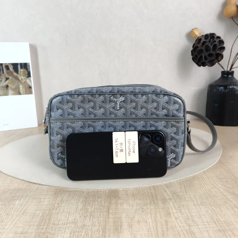GOYARD Crossbody Bag Cap Vert Camera Bag Grey PVC Small 22 × 6.5 × 13 cm — cover view 4 of 5