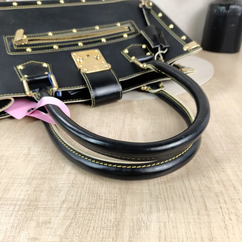 Louis Vuitton Top Handle Bag Suhali Vintage Black Calfskin One Size 36 × 12 × 22 cm — detail view 6 of 12