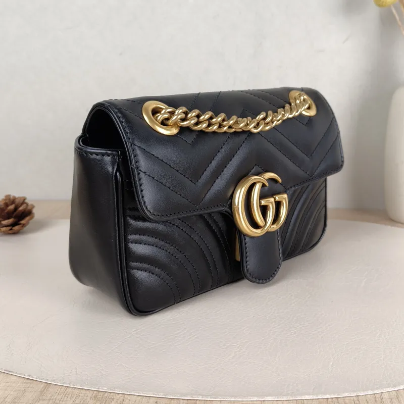 GUCCI Crossbody Bag GG Marmont Small Marmont 22 Black CC alfskin Small 22 × 6 × 13 cm — cover view 2 of 5