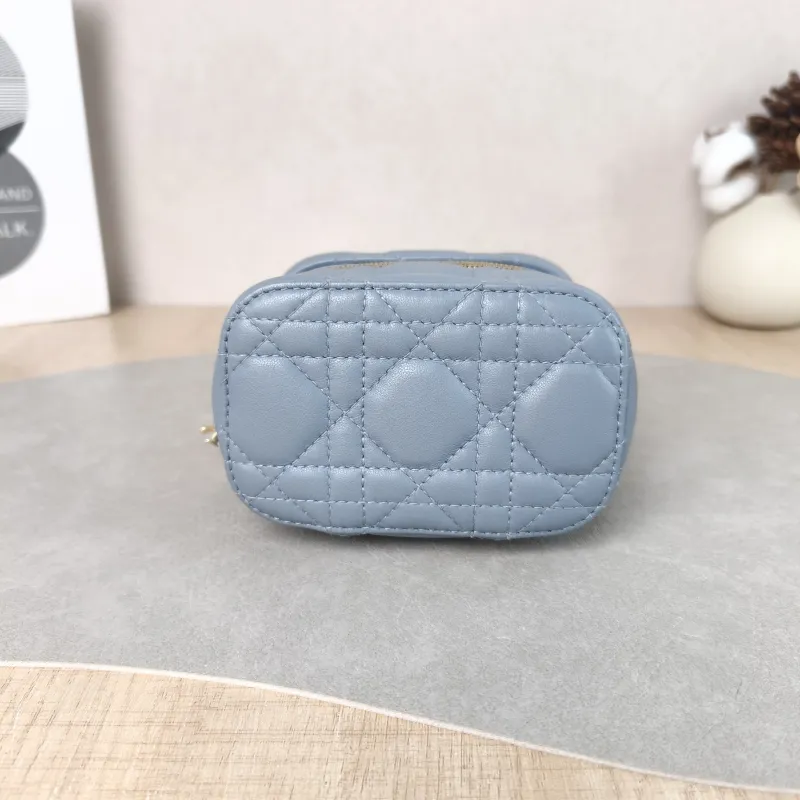 DIOR Crossbody Bag Lady Vanity Cosmetic Bag Lambskin Mini 11 × 7 × 10 cm — cover view 4 of 6