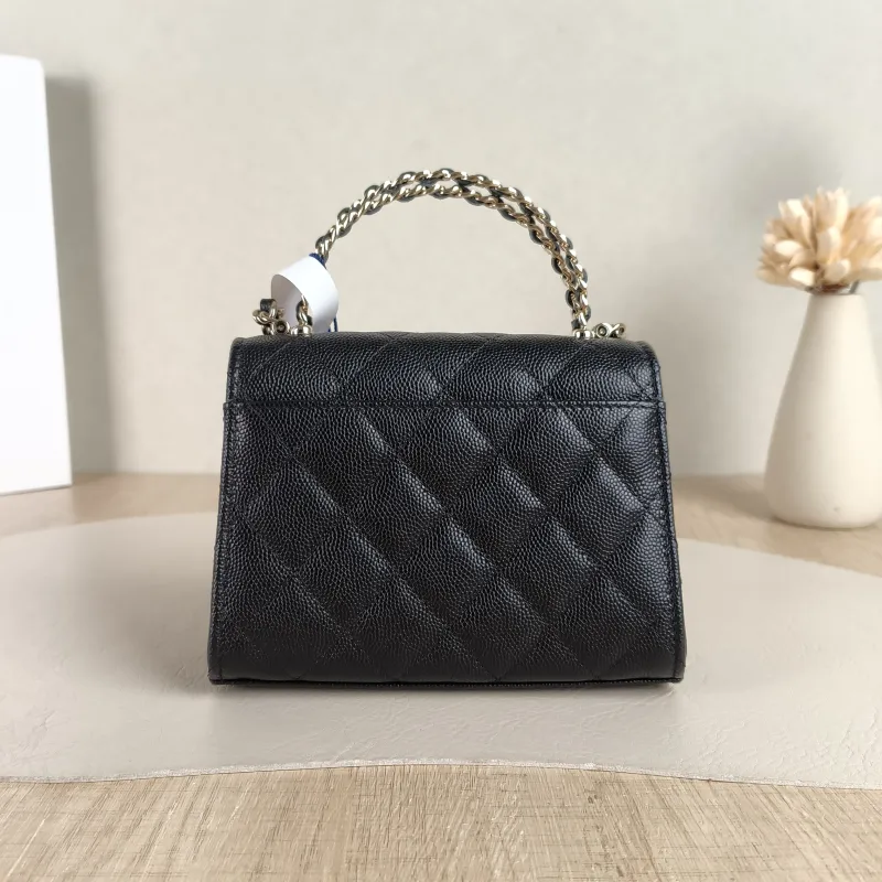 Chanel Crossbody Bag kelly Black Grained Calfskin nano 15 × 5 × 11 cm — cover view 3 of 4