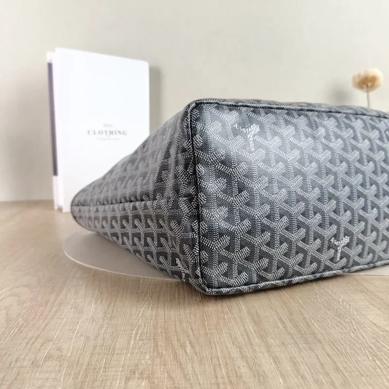 GOYARD Shoulder Bag SAINT LOUIS Shopping Tote Grey PVC Small 34 × 15 × 28 cm — detail view 10 of 11