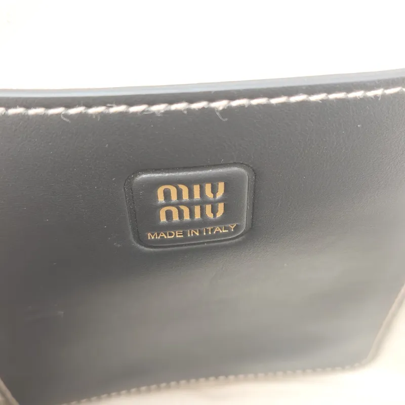 Miumiu Shoulder Bag IVY Tote Shopping Tote Black CC alfskin Mini 20*24 — detail view 4 of 11