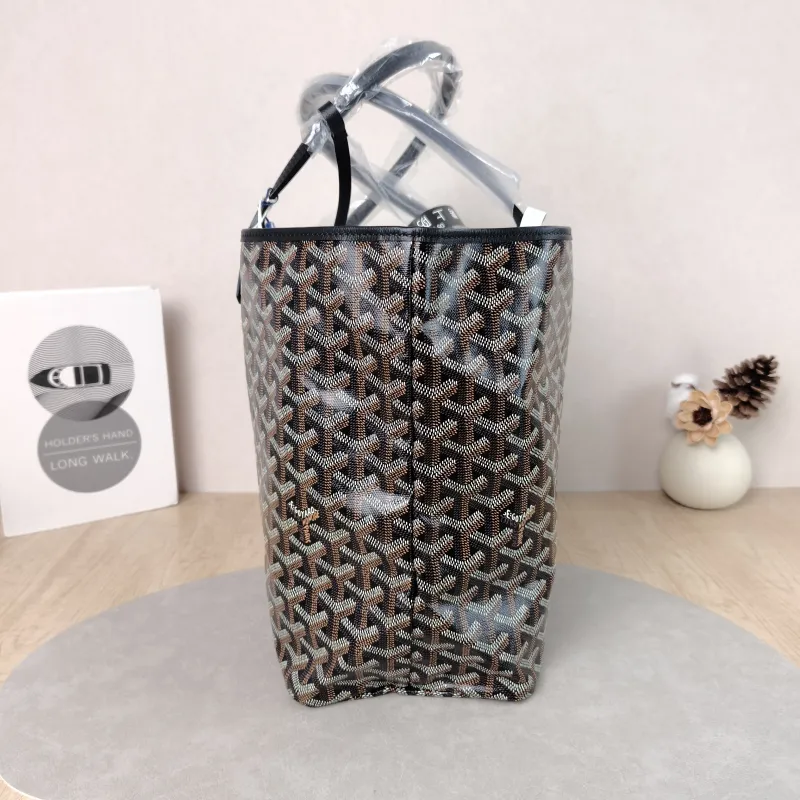 GOYARD Shoulder Bag SAINT LOUIS Shopping Tote Black ine Canvas Small 34 × 15 × 28 cm — detail view 5 of 11