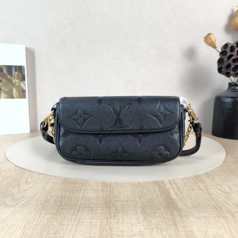 Louis Vuitton Crossbody Bag IVY Black Empreinte Embossed Calfskin Small23.5 × 4.3 × 12 cm