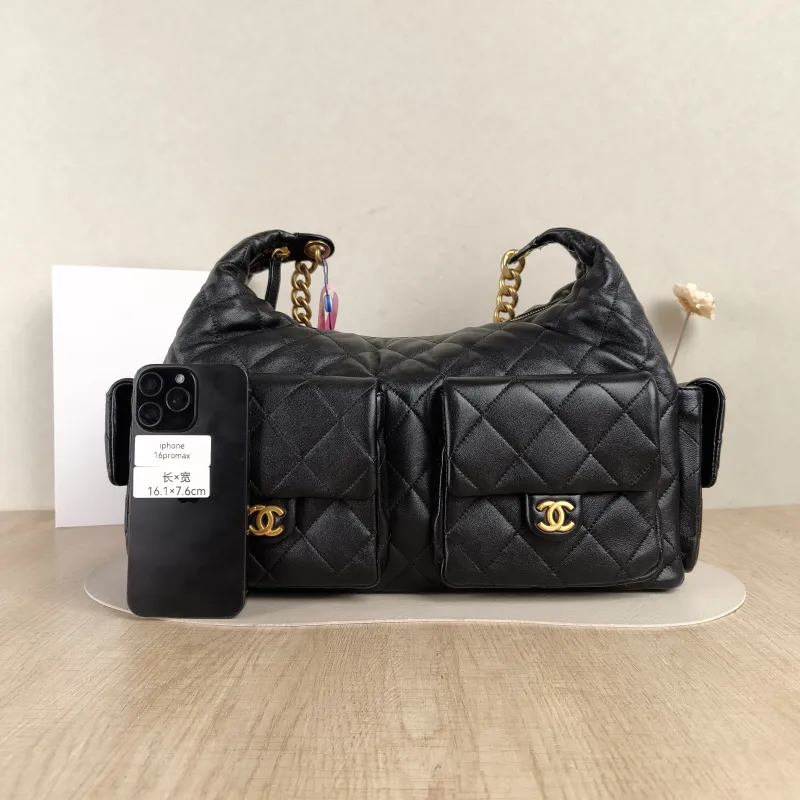 Chanel Shoulder Bag25C Hobo Shoulder Bag Black Lambskinmaxi Large39 × 14 × 35 cm — cover view 5 of 5