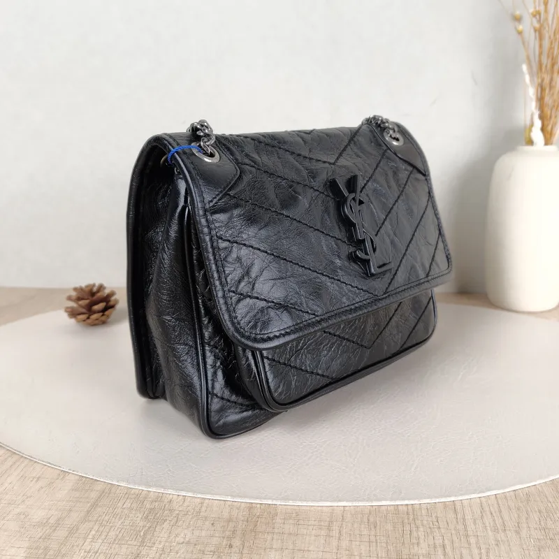 SAINT LAURENT Crossbody Bag Niki D Waxed Leather Calfskin Small 21 × 7.5 × 16 cm — cover view 2 of 5