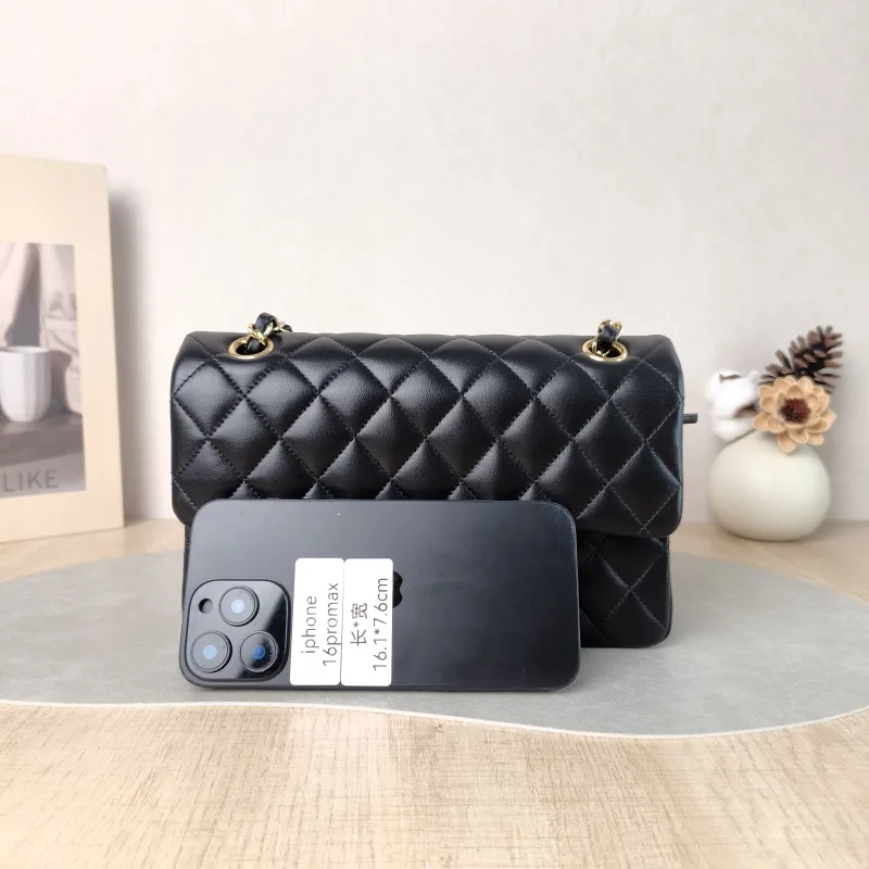 Chanel Crossbody Bag Classic Flap CF Black Lambskin Small 23 × 6 × 14.5 cm — cover view 5 of 6