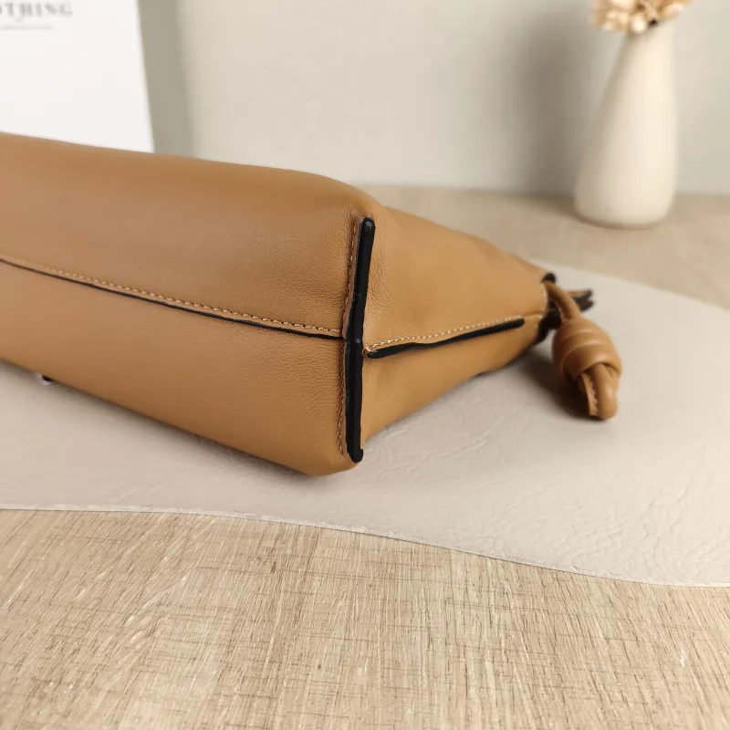 LOEWE Crossbody Bag Flamenco Brown Calfskin Mini 24 × 9 × 18 cm — detail view 8 of 10
