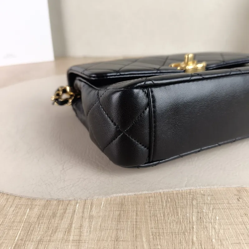 Chanel Crossbody Bag 24c mini Black Lambskin One Size 20.5 × 6 × 14 cm — detail view 3 of 13