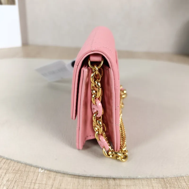 DIOR Shoulder Bag Chain Shoulder Crossbody Bagwoc Pink Lambskin One Size 12 × 3 × 19 cm — detail view 7 of 12