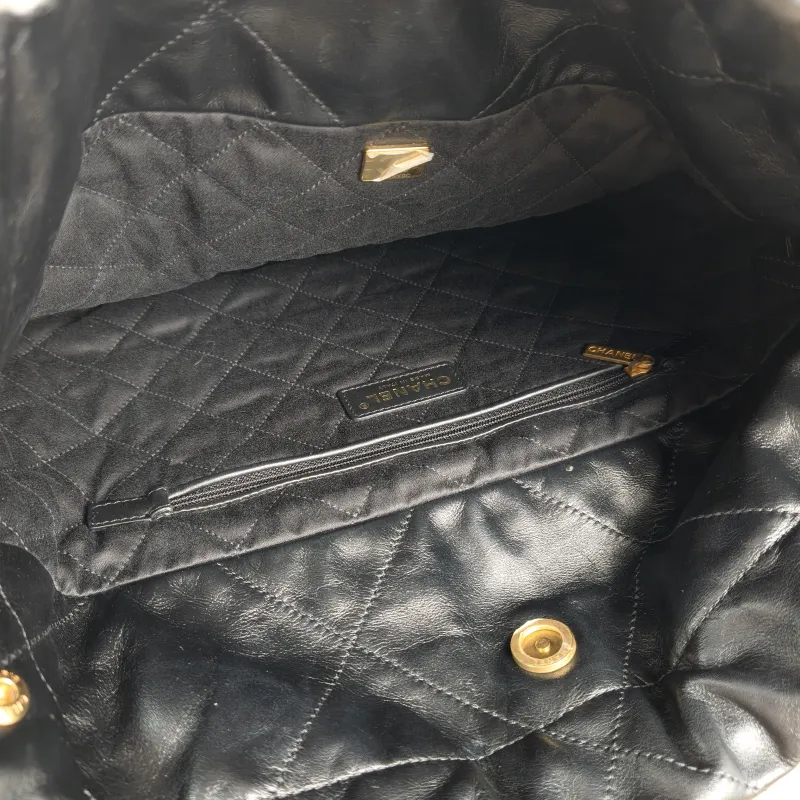 Chanel Shoulder Bag 22Bag Black CC alfskin Small 35 × 7 × 37 cm — detail view 9 of 12
