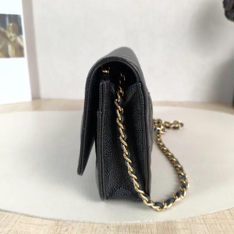 Chanel Crossbody Bag Classic Flap WOC CF WOCWOC Bag Black Grained Calfskinmini19.2 × 3.5 × 12.3 cm — detail view 10 of 13