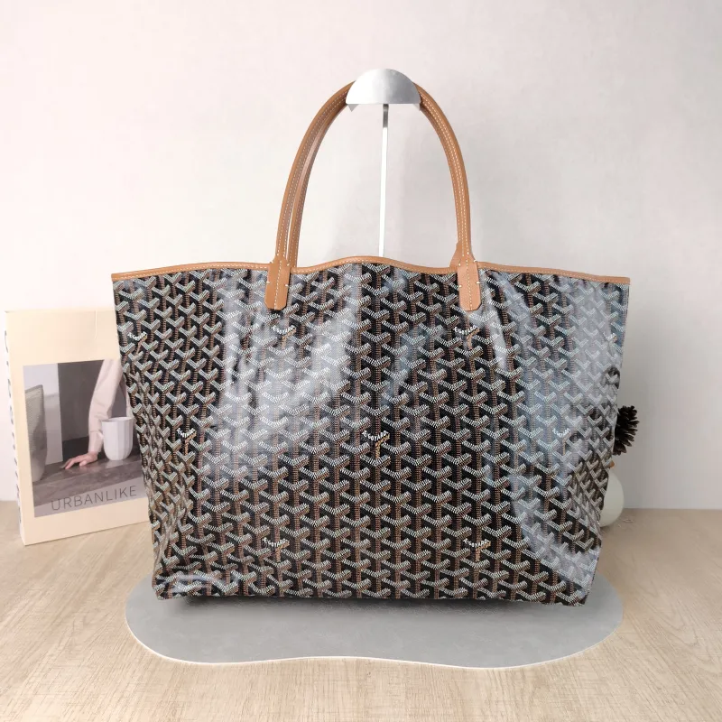 GOYARD Shoulder Bag SAINT LOUIS Shopping Tote Brown PVC Large 40 × 20 × 32 cm — cover view 3 of 5