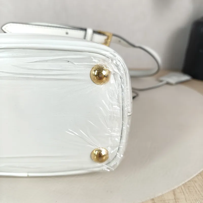 PRADA Shoulder Bag Panier White Calfskin Mini 16 × 10 × 17 cm — detail view 2 of 12