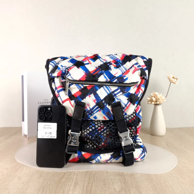 Chanel Backpack Backpack Colorblock Nylon One Size 30 × 15 × 35 cm 22 — cover view 2 of 5