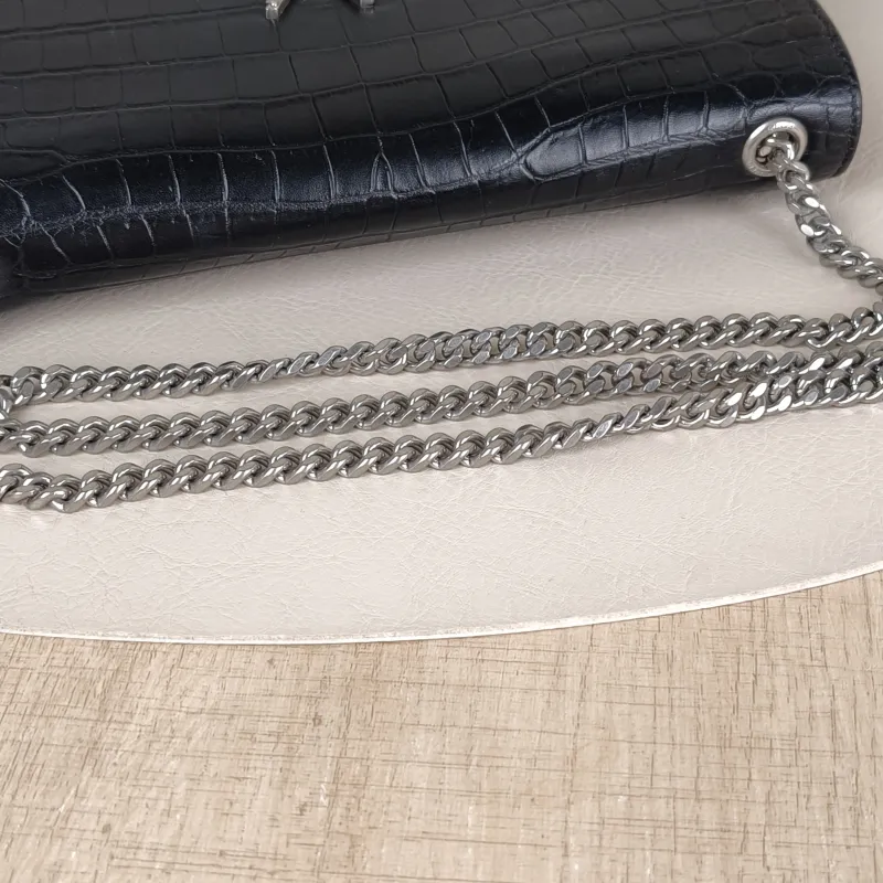 SAINT LAURENT Crossbody Bag KATE Edition Black Calfskin Medium24 × 5.5 × 14.5 cm — detail view 8 of 10