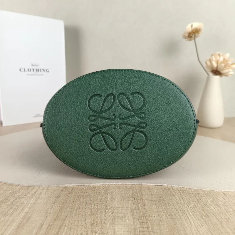 LOEWE Crossbody Bag Crossbody Bag Green Calfskin One Size 19 × 14 × 27 cm — cover view 4 of 4