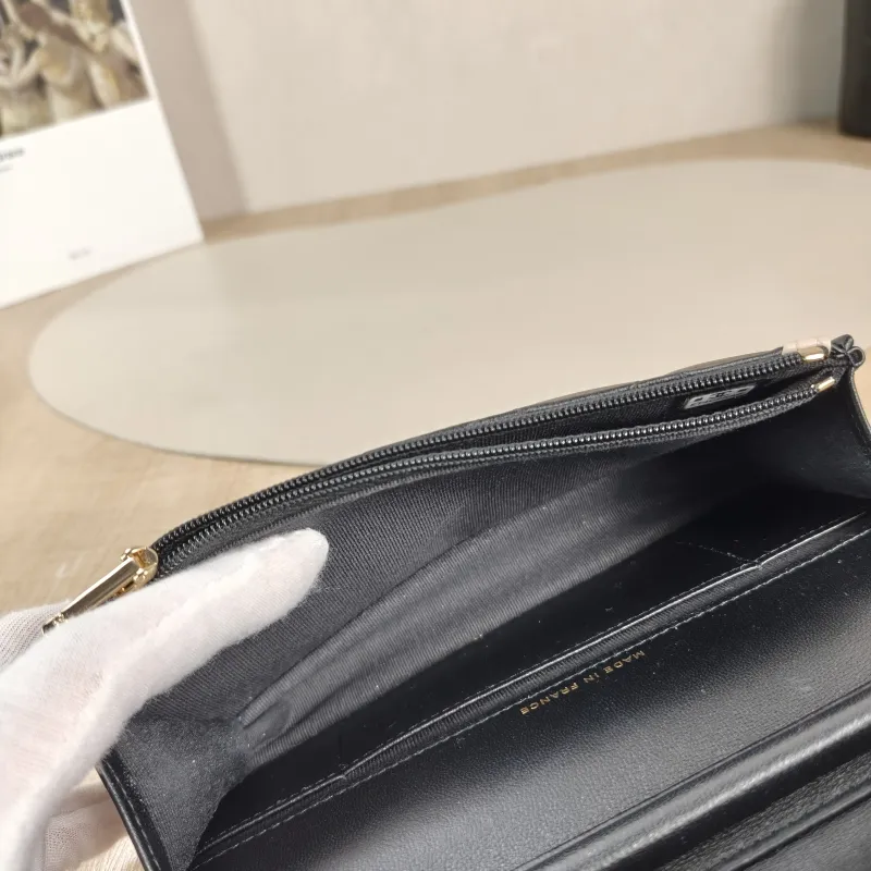 Chanel Crossbody Bag CF Mini WOC Crossbody Bag Black Pink Lambskin One Size 17 × 4 × 10 cm — detail view 9 of 11