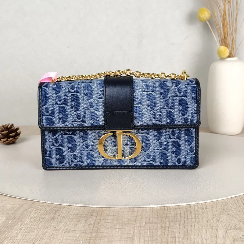 DIOR Crossbody Bag 30 Montaigne East-West 30 Blue Small 21 × 6 × 12 cm