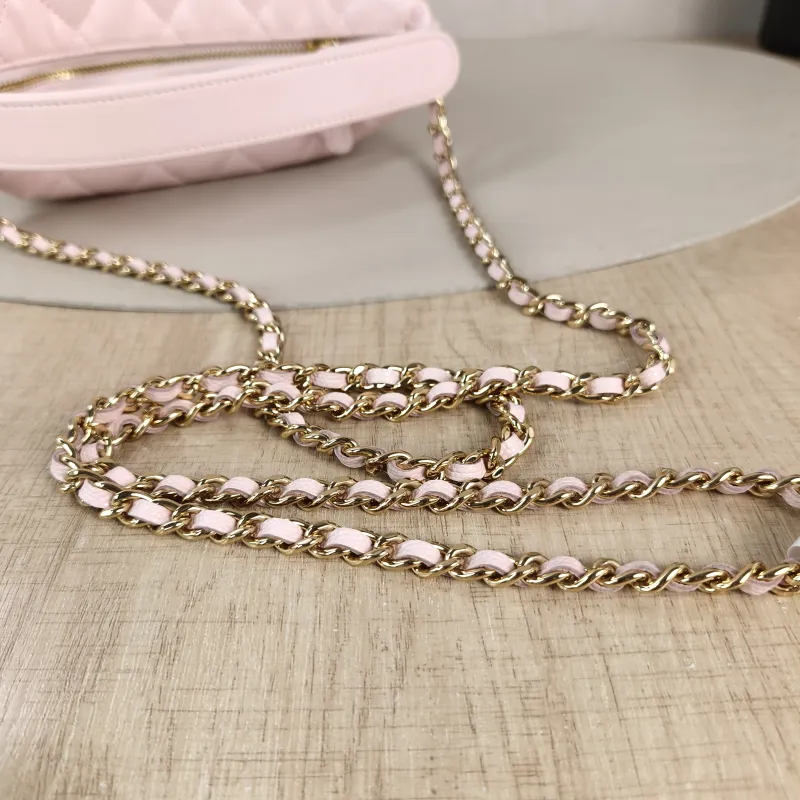 Chanel Crossbody Bag Crossbody Bag Pink Grained Calfskin One Size 16 × 6.5 × 12.5 cm — detail view 10 of 11