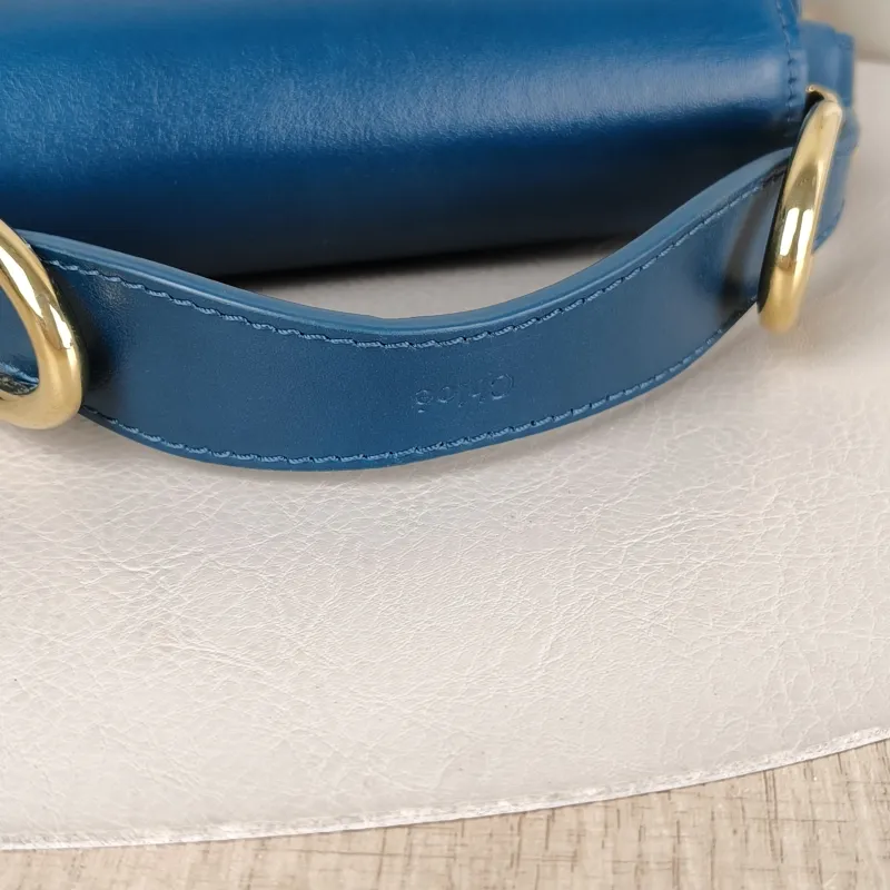 Chloé Crossbody Bag Top Handle Crossbody Bag Blue Calfskin One Size 16 × 5 × 14 cm — detail view 3 of 12