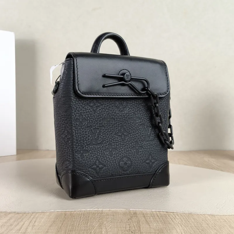Louis Vuitton Crossbody Bag Nano Steamer Shoulder Bag Black Calfskinnano15 × 7 × 18 cm — cover view 3 of 5