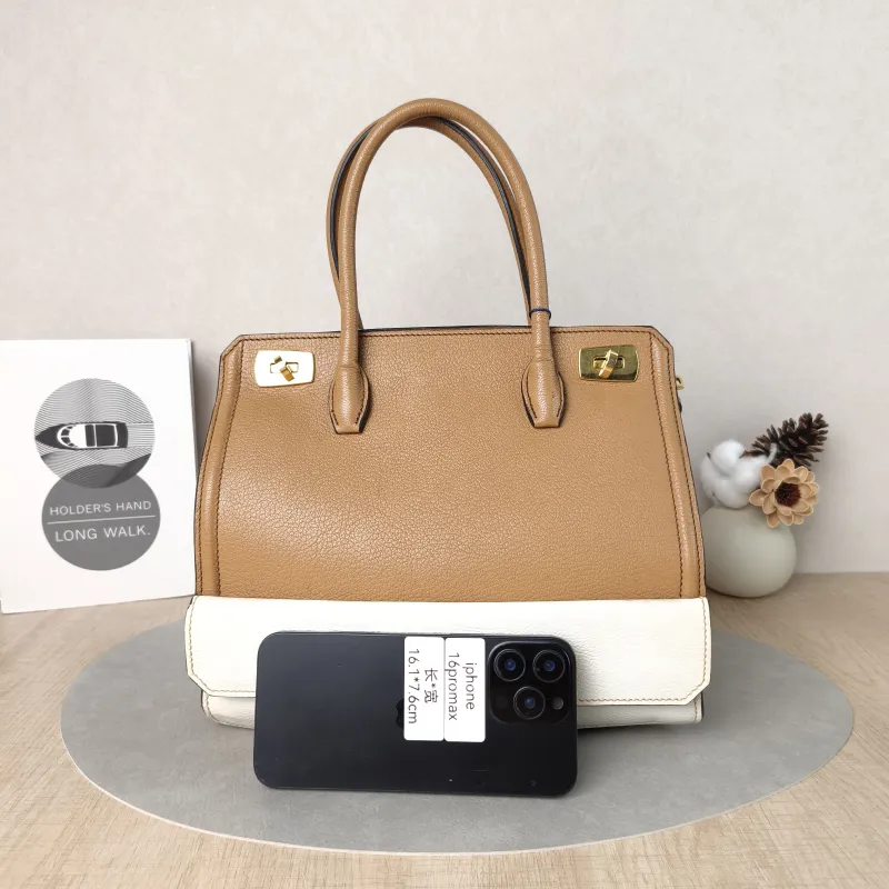 Miumiu Top Handle Bag Top Handle Bag Brown · White Lambskin One Size28 × 14 × 24 cm — cover view 5 of 6