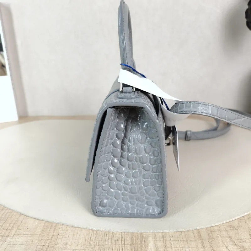 BALENCIAGA Crossbody Bag Hourglass Hourglass Bag Grey Calfskin Mini 19 × 6.5 × 12 cm — detail view 11 of 14