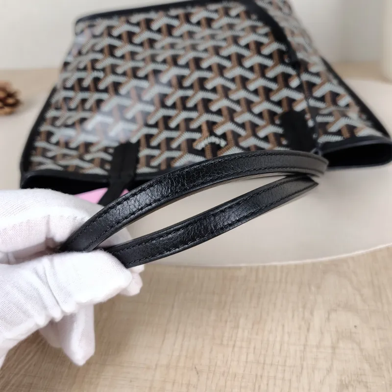 GOYARD Top Handle Bag ANJOU Shopping Tote Black ine Canvasmini19.5 × 9 × 19.5 cm — detail view 3 of 10