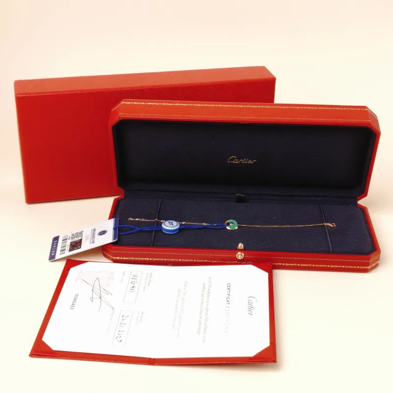 CARTIER Bracelet Amulette de Bracelet Malachite Diamond18KR ose Gold One Size 18cm — cover view 8 of 10