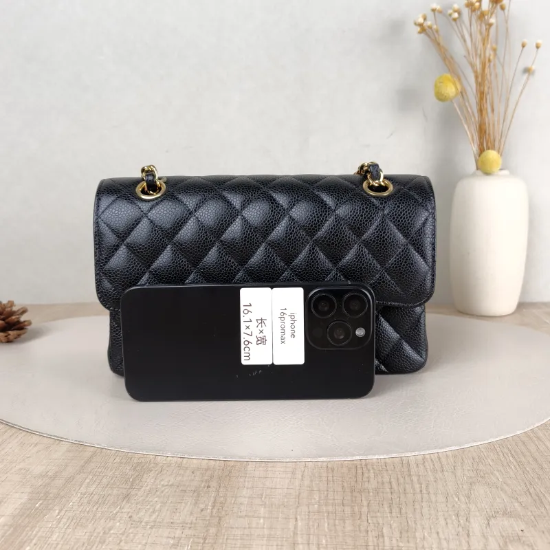 Chanel Crossbody Bag Classic Flap CF Black Grained Calfskin Small 23 × 6 × 14.5 cm 29 — cover view 5 of 5