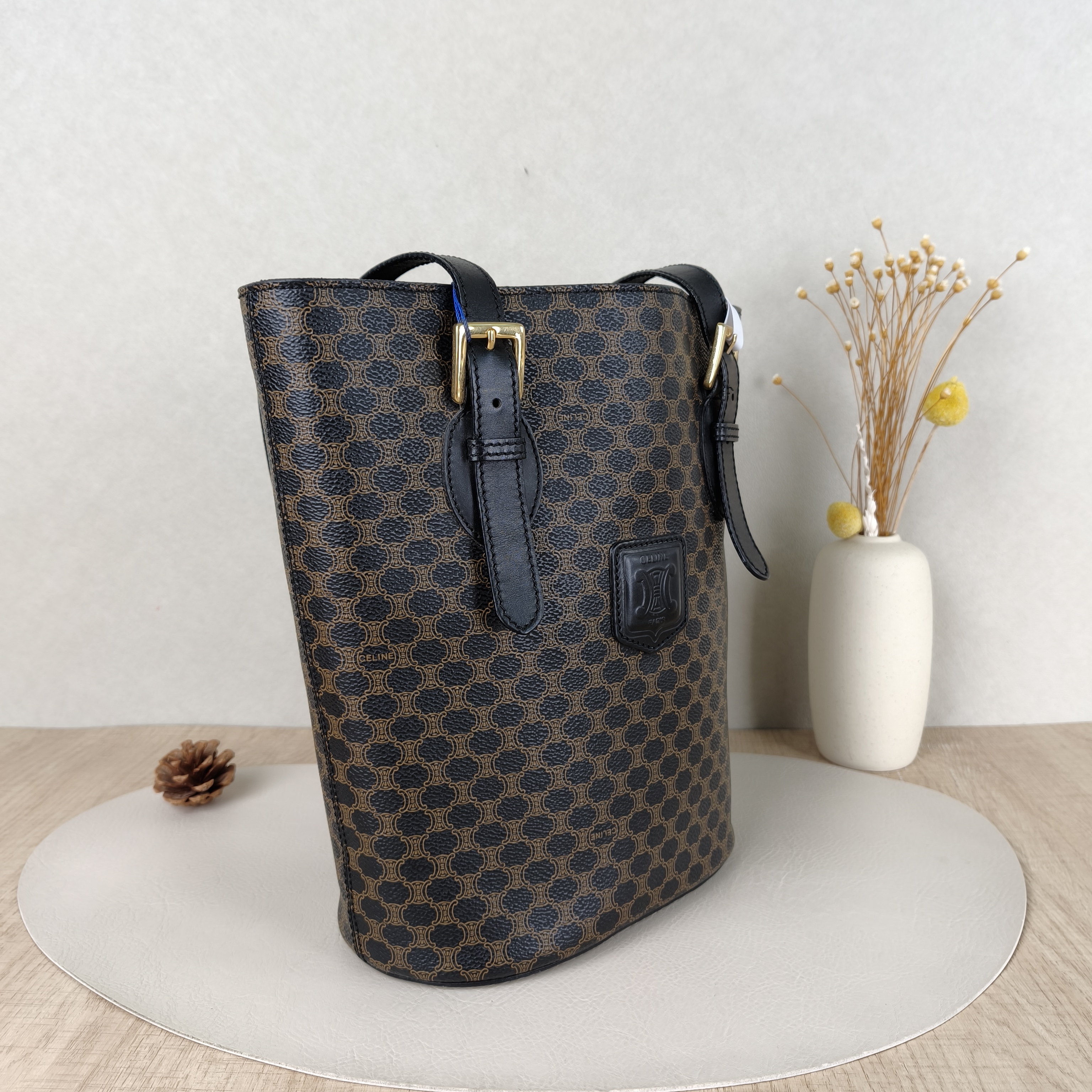 CELINE Shoulder Bag Bucket Bag Monogram PVC One Size21 × 12 × 27.5 cm — cover view 2 of 5