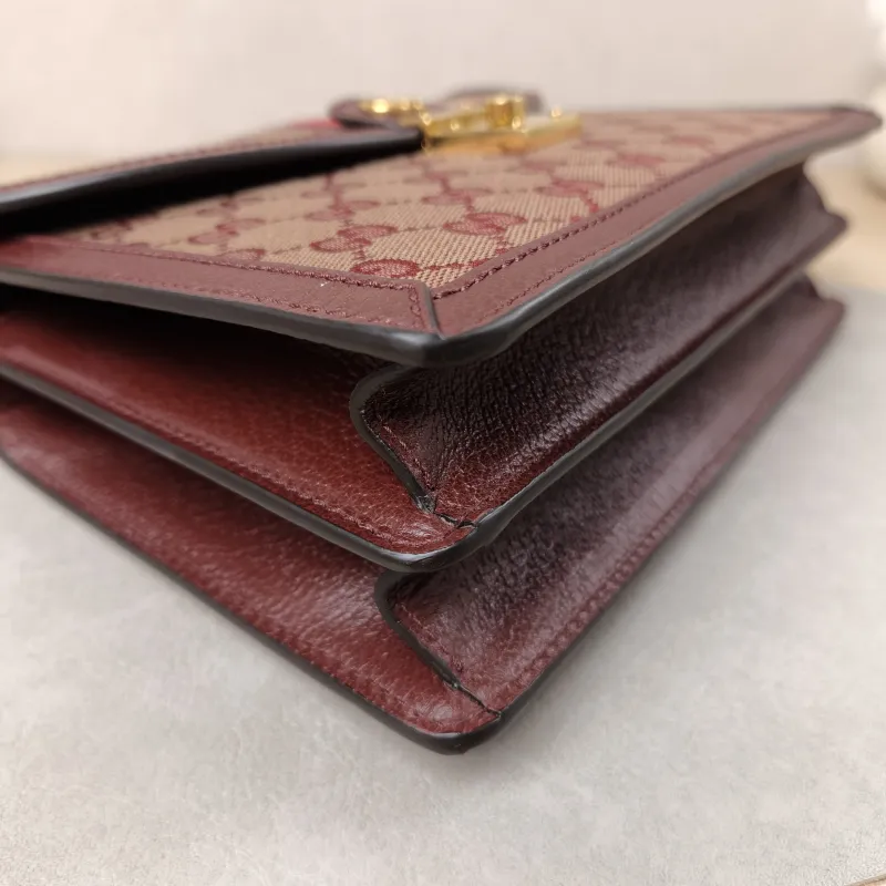 GUCCI Crossbody Bag Ophidia GG Messenger Bag Burgundy Canvas Medium25 × 7 × 17.5 cm — detail view 11 of 18