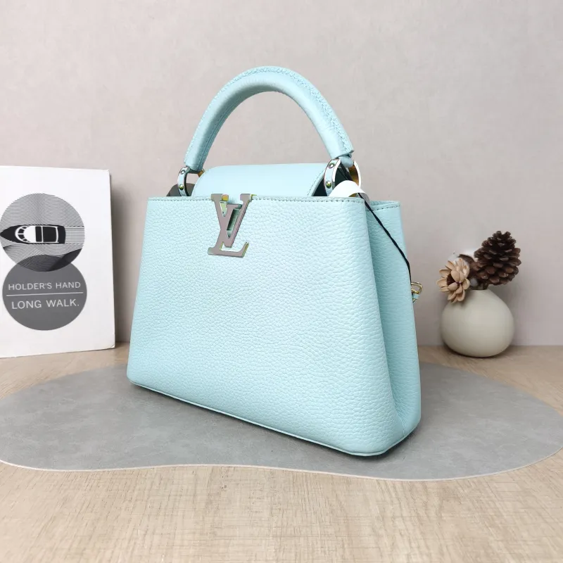 Louis Vuitton Top Handle Bag Capucines Blue Calfskin BB 27 × 9 × 17.5 cm — cover view 4 of 6